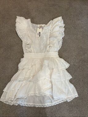 Elegant White Ruffle Tiered Women’s Dress
